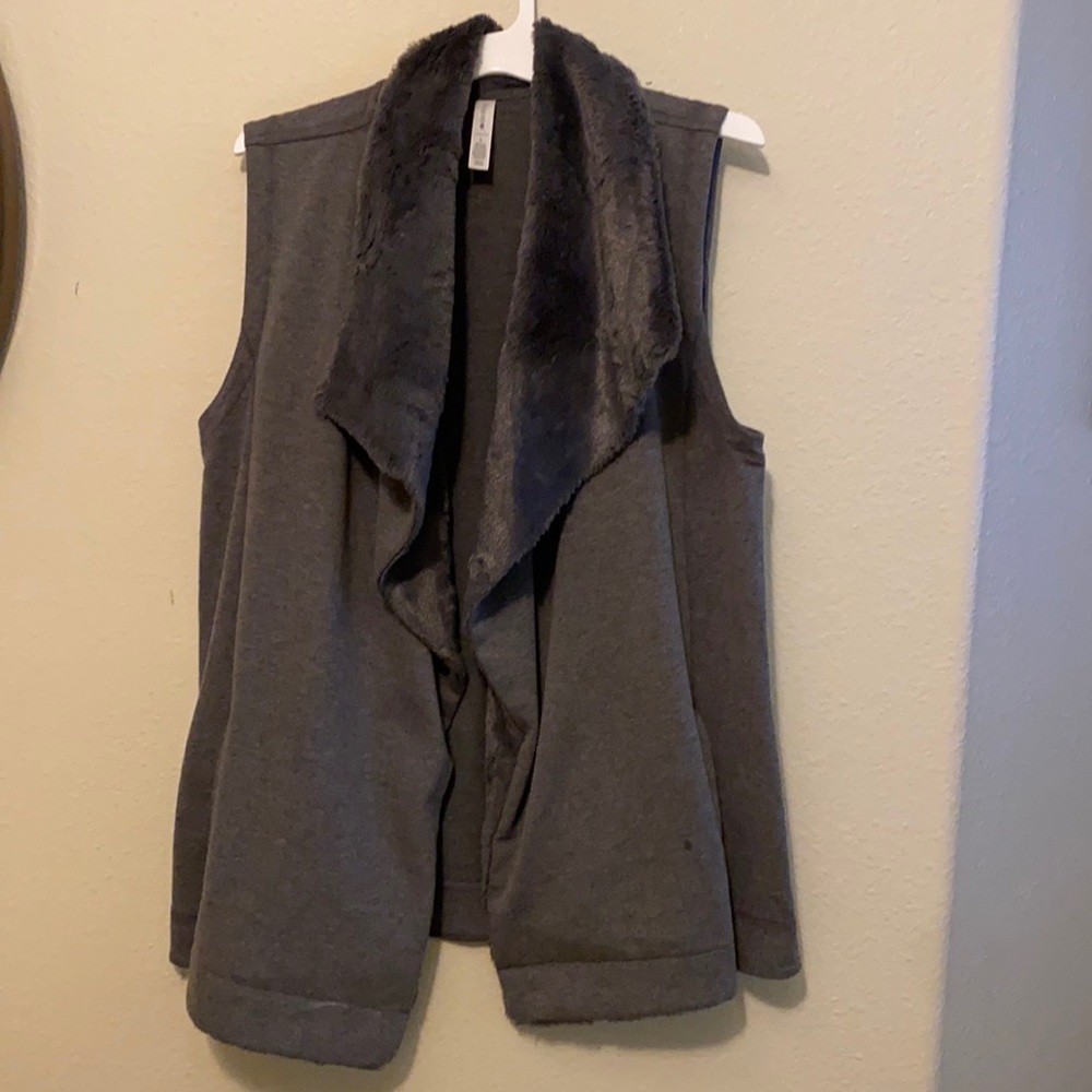 Gray Furry Vest